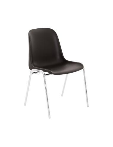 Chaise conférence pas cher empilable noir - Elena - 3641