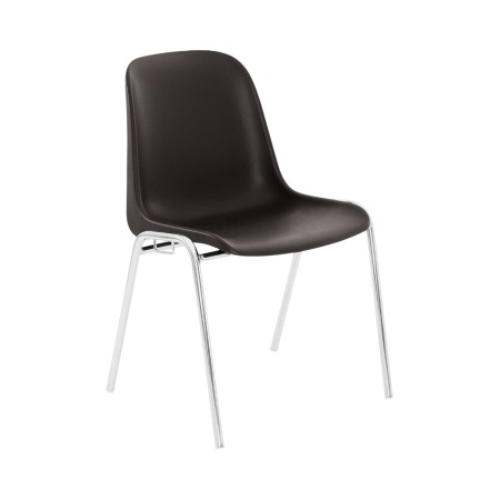 Chaise conférence pas cher empilable noir - Elena - 3641