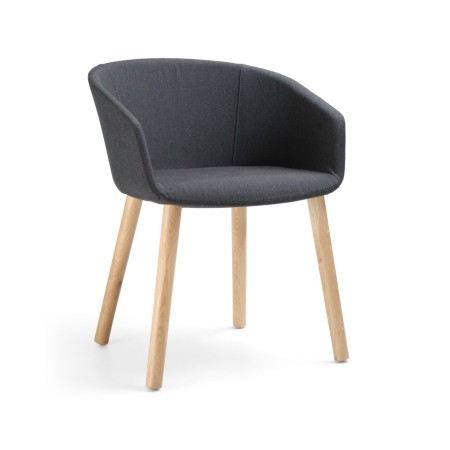 Chaise d’accueil design avec pieds en bois massif