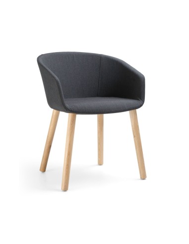 Chaise d’accueil design avec pieds en bois massif