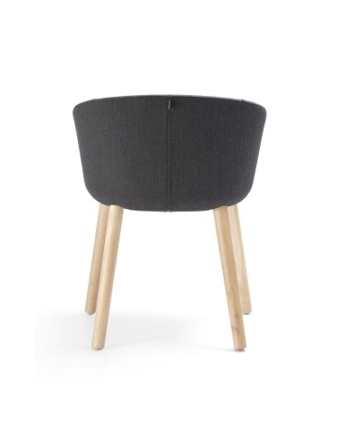 Chaise de réunion design OX S W 740 avec pieds en bois massif de dos