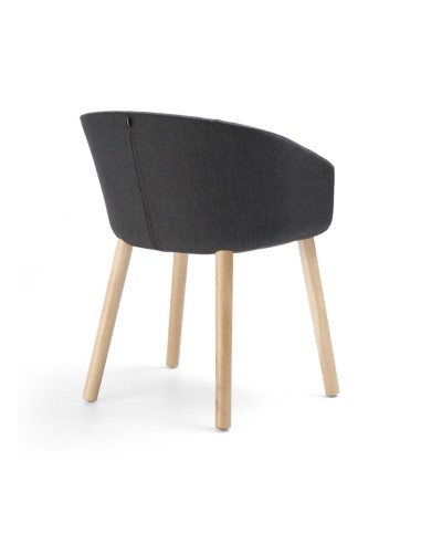 Chaise professionnelle tapissée avec piètement bois naturel