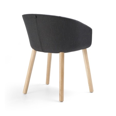 Chaise professionnelle tapissée avec piètement bois naturel