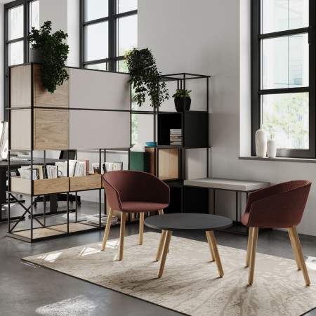Chaise d’accueil design avec pieds en bois massif 2