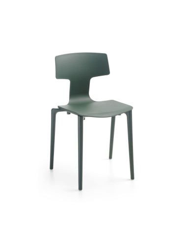 Chaise de réunion polyvalente empilable en plastique SP 215 bleu