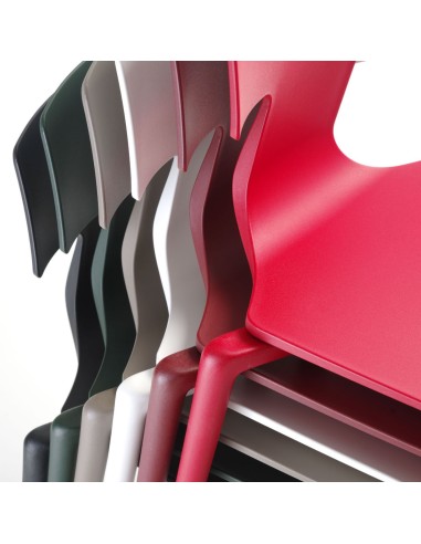 Coloris de la chaise empilable Split avec structure plastique design