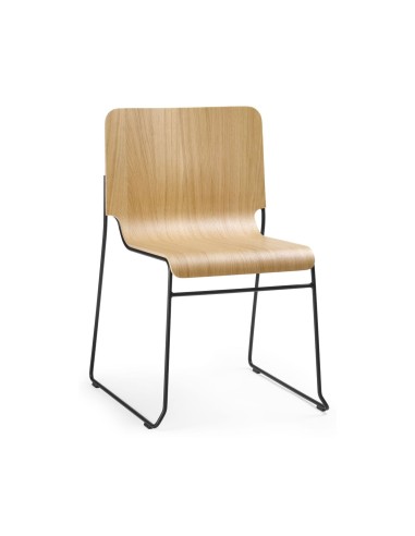 Chaise de conférence design scandinave en bois WE 271 clair