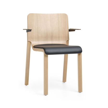 Chaise de conférence en bois avec accoudoirs WE 720 design scandinave