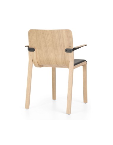 Chaise de conférence bois naturel avec assise confortable Wei de dos