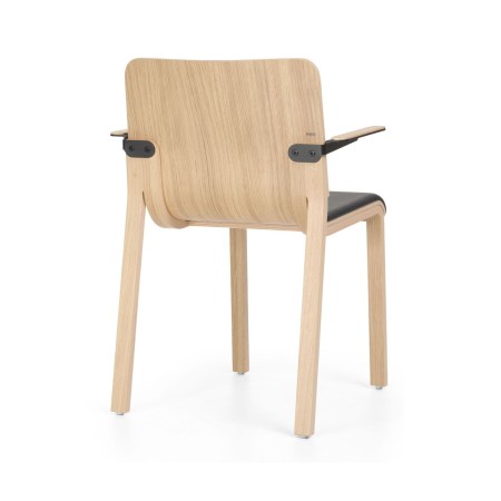 Chaise de conférence bois naturel avec assise confortable Wei de dos