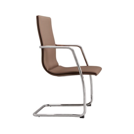 Chaise de conférence piétement luge en cuir design - Athena - Las Mobili