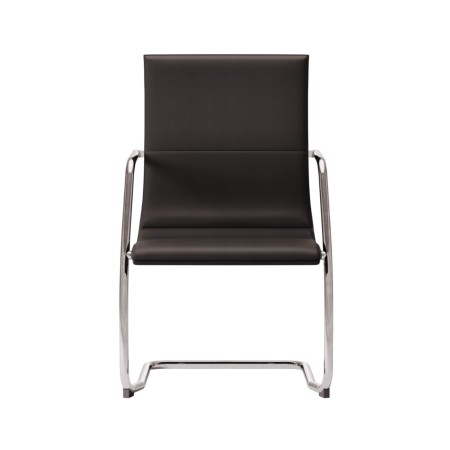 Chaise de conférence piétement luge en cuir design - Athena - Las Mobili