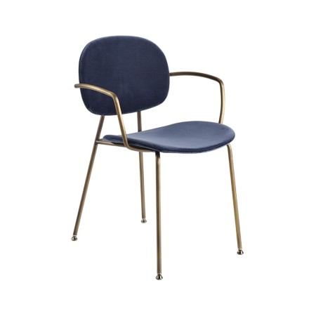 Tondina Pop – Chaise design avec accoudoirs et assise en tissu, idéale pour un intérieur élégant et confortable