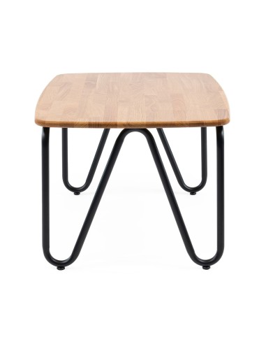 Table basse avec pieds métal arrondis et plateau naturel - Clip