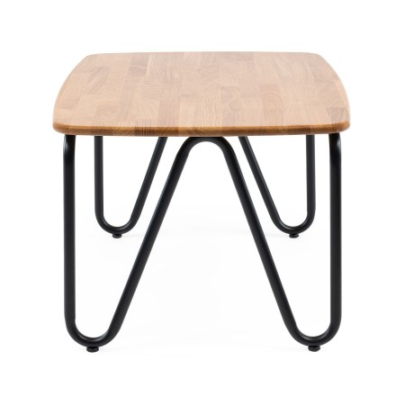 Table basse avec pieds métal arrondis et plateau naturel - Clip