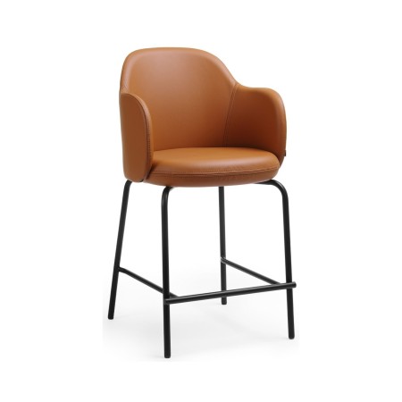 Chaise haute confortable pour table de bar 900 mm Flos en cuir orange