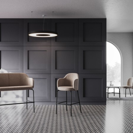 Chaise haute pour tables de 900mm avec assise confortable haut de gamme Flos