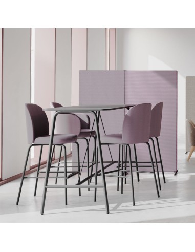 Salle de réunion avec table haute et chaises rembourrées Flos coloris à choix