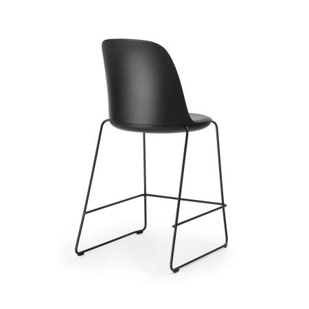 Tabouret de comptoir moderne en plastique et acier Haali de dos