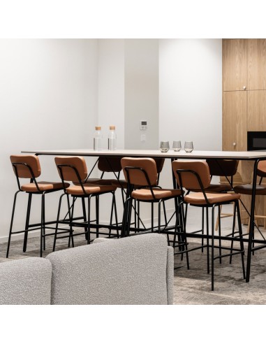 Chaise haute élégante pour espaces contemporains suisses Epocc rembourré