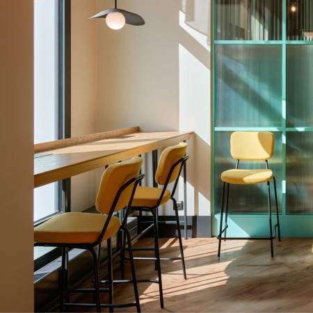 Tabouret professionnel pour bar et bureau moderne Epocc en jaune