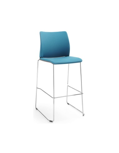 Chaise haute Fendo FD H structure métal et coque plastique bleue