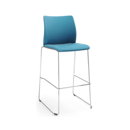 Chaise haute Fendo FD H structure métal et coque plastique bleue