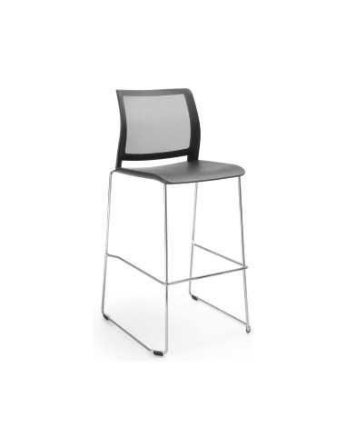 Chaise haute Fendo avec dossier de maille pour tables hautes en bureau