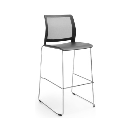 Chaise haute Fendo avec dossier de maille pour tables hautes en bureau