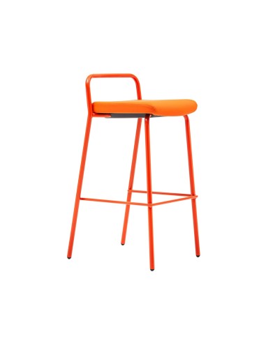 Chaise haute orange en métal avec coussin confortable design Momo pour entreprises vivantes