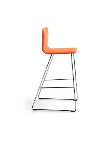 Chaise haute design contreplaqué pour bar et bureau Orte de profil orange