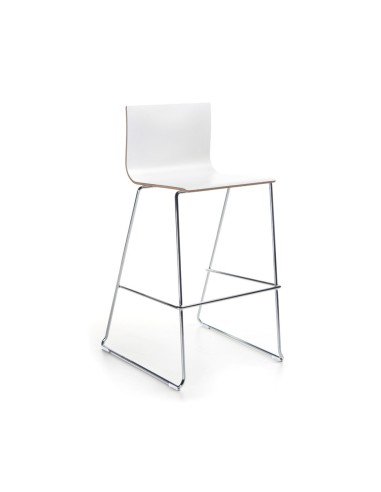 Chaise haute Orte OT H en CPL blanc base chromée