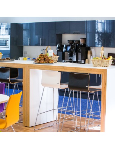 Chaises haute Orte en contreplaqué blanc et noir avec pieds en luge métal