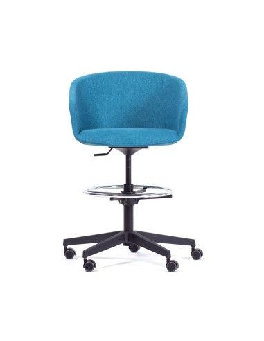 Chaise haute OX S 10R pivotante avec dossier rembourré bleue