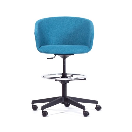 Chaise haute OX S 10R pivotante avec dossier rembourré bleue
