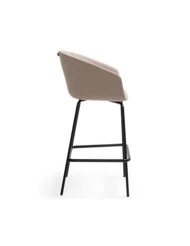 Chaise haute rembourrée design pour bar et bureau Oxco de profil en gris