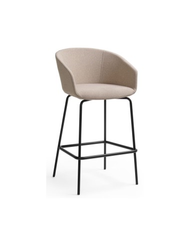 Tabouret haut design avec baquet confortable Oxco en beige