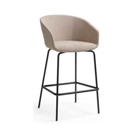 Tabouret haut design avec baquet confortable Oxco en beige