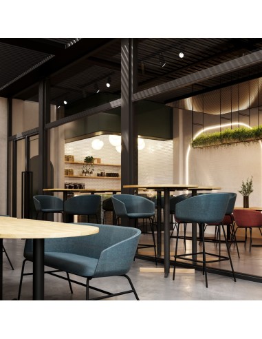 chaise haute confortable au design contemporain Oxco en salle de pause entreprise suisse