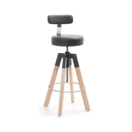 Spin SN W HB1 vue de face tabouret de bar noir