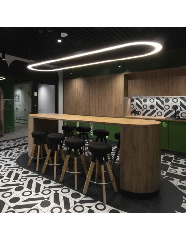 Tabouret de bar loft bois et métal réglable – Spin pour entreprises suisses