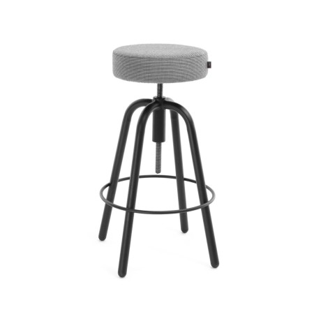 Tabouret de bar Spin SNR H réglable assise tissu gris