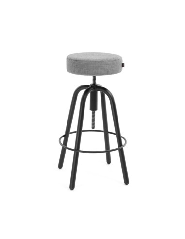 Tabouret de bar Spin SNR H réglable assise tissu gris