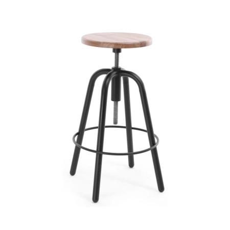 Tabouret de bar Spin SNR OH en bois massif et pieds métal