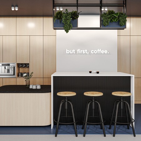 Tabouret loft industriel réglable pour espaces de pause en entreprise suisse Spin