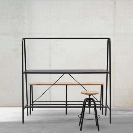 Tabouret loft industriel réglable pour tables hautes en entreprise moderne Spin