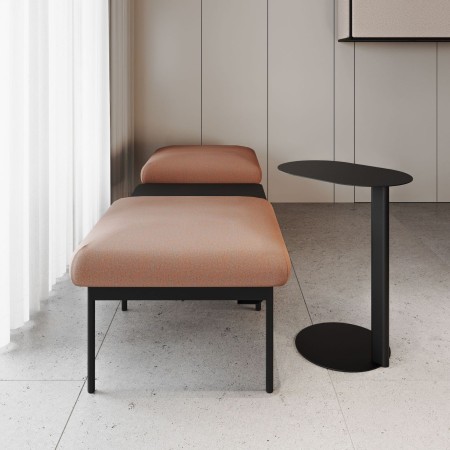 Table d’appoint ovale métal finition noire - Ovall 2