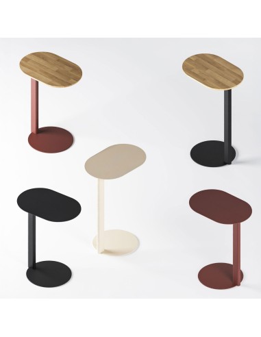 Table d’appoint 60 cm avec plateau bois chêne - Ovall