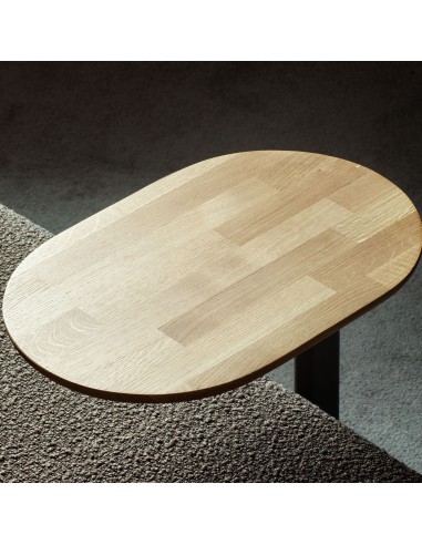Table d’appoint 60 cm avec plateau bois chêne - Ovall