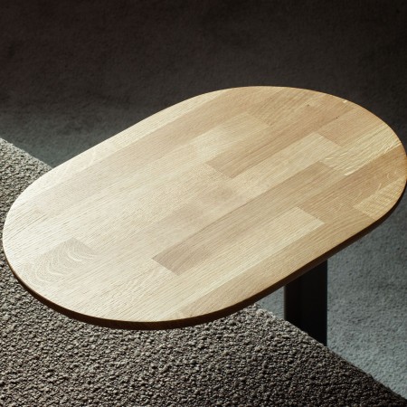 Table d’appoint 60 cm avec plateau bois chêne - Ovall